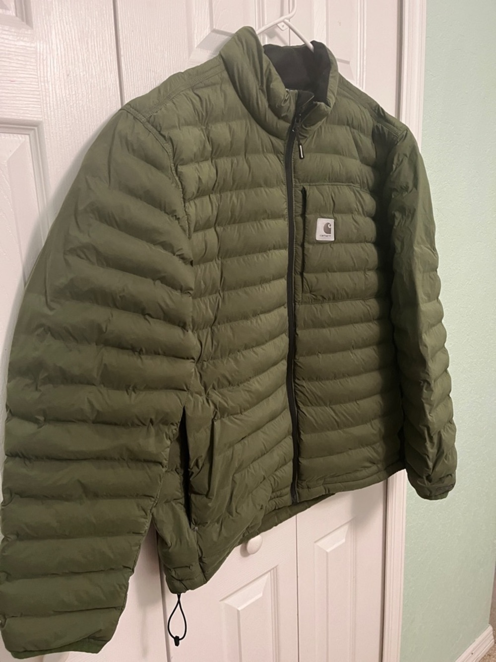 Carhartt Olive Quilted Down-Style Jacket XL - Picture 4 of 9